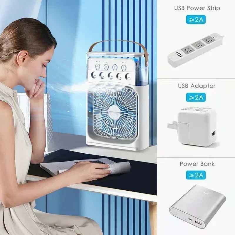 VENTILADOR HUMIFICADOR RECARGABLE